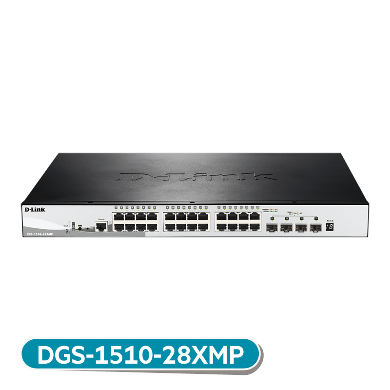 DGS-1510-28XMP Layer 2+可堆疊智慧型供電網管交...